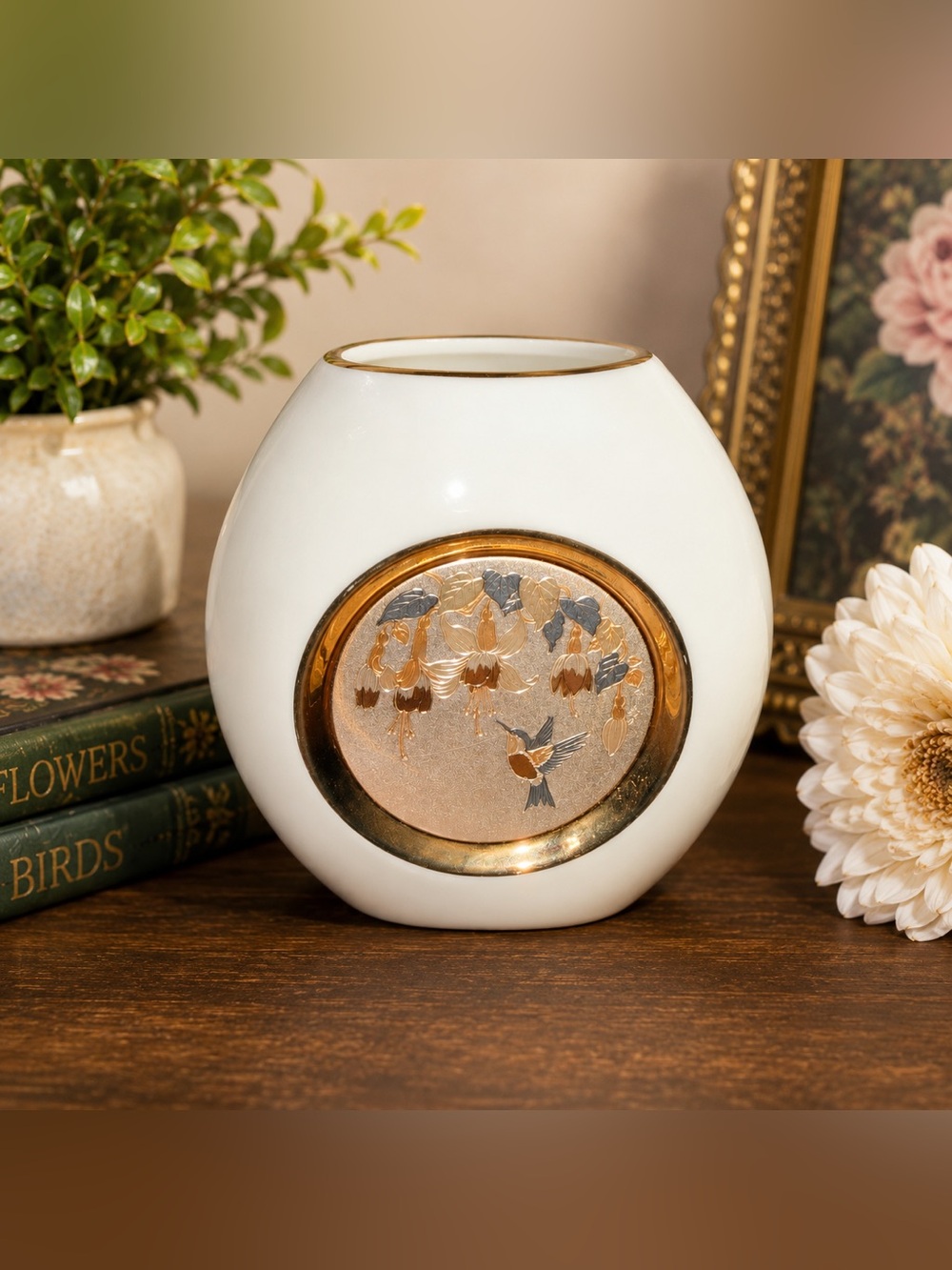 Vintage‎ Dynasty Gallery Chokin Hummingbird Vase – Japan Fine China